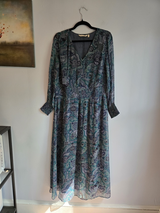 Soft Surroundings Dresses & Skirts - Soft Surroundings Boho Paisley Floral Sheer Maxi Dress Green Purple Medium